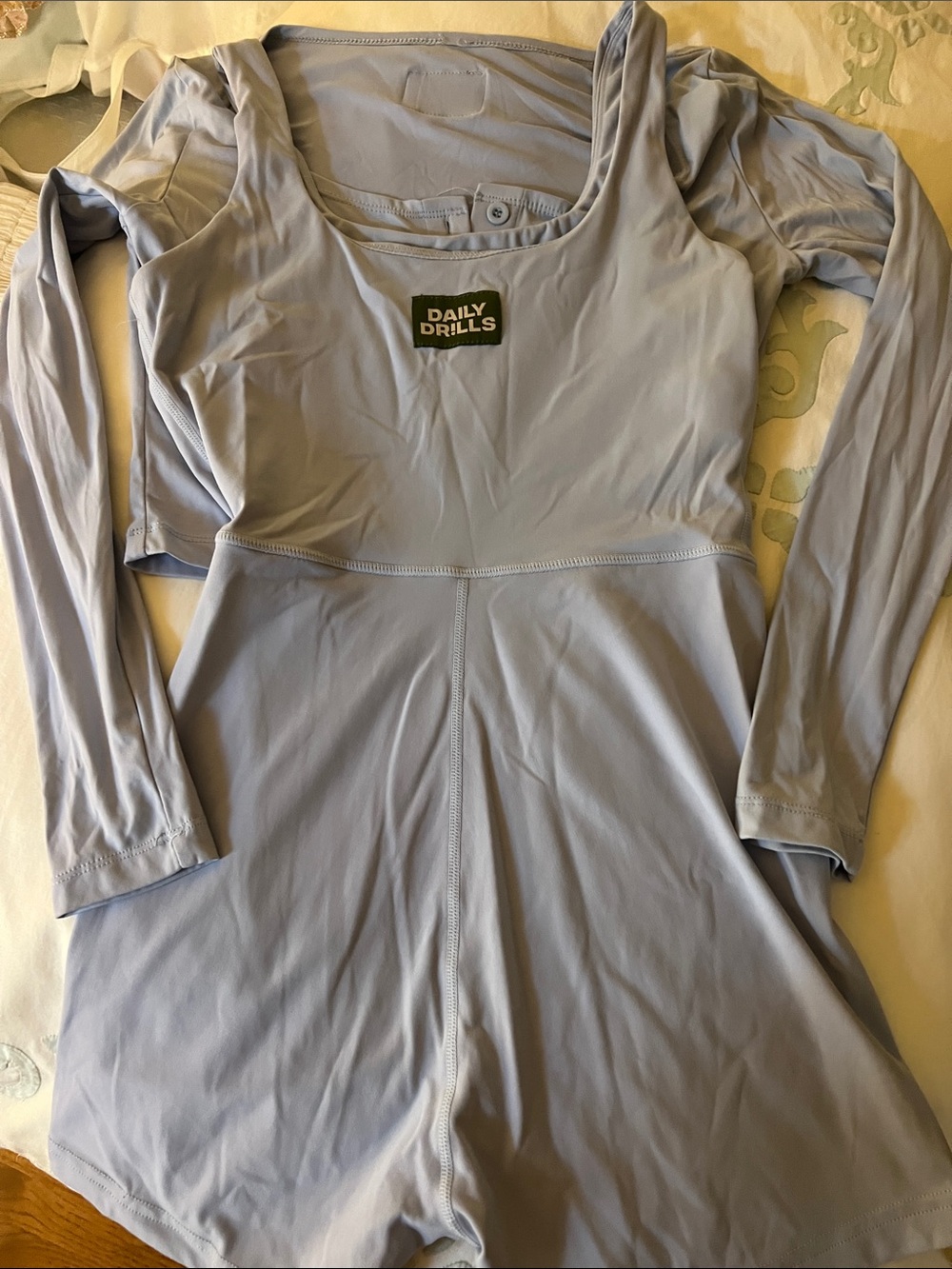 Daily Drills Pale Blue Tank one piece and crop long sleeve jacket. Size small